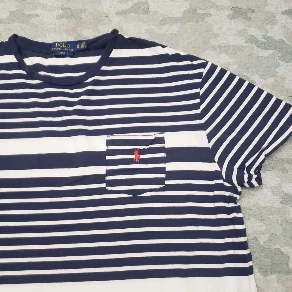 Polo‎ Ralph Lauren Shirt Mens XL Blue Classic Fit Pockets Short Sleeve